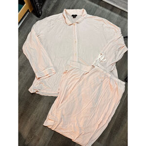 Women's J.CREW Pink Pajamas 3X with White Trim